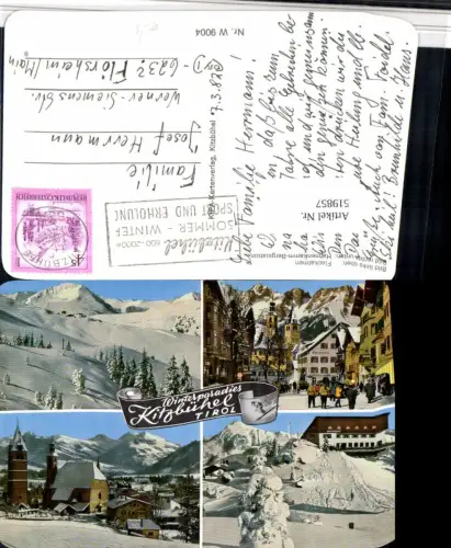 519857,Kitzbühel Teilansicht Hahnenkamm Winterbilder Mehrbildkarte