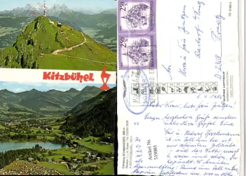 519981,Kitzbühel Schwarzsee Sender Mehrbildkarte pub Alpine Luftbild 67892
