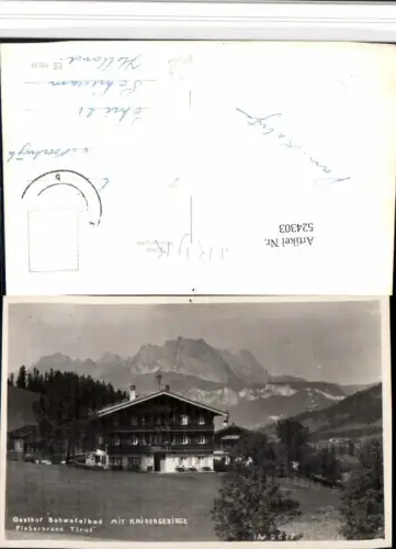524303,Fieberbrunn Gasthof Schwefelbad m. Kaisergebirge Bergkulisse