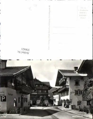 556421,Westendorf Straßenansicht Gasthof Cafe Angerer e Mesnerwirt