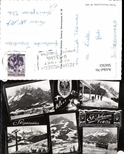 566563,Mehrbild Ak St Johann i. Tirol Wintersport Bergbahn Sessellift
