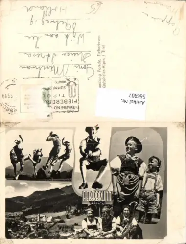566907,Fotomontage Fieberbrunn Tracht Volkstypen Tanzen