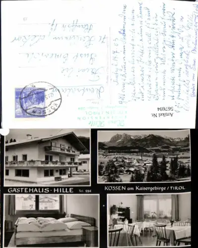 567694,Mehrbild Ak Kössen a. Kaisergebirge Gästehaus Hille Zimmer Gaststube