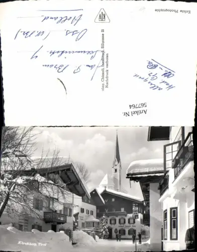 567764,Foto Ak Kirchberg i. Tirol Winteransicht Straße Kirche
