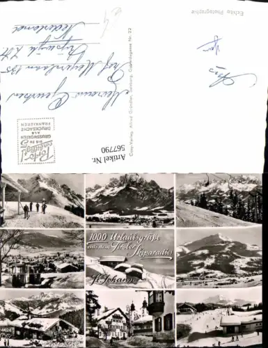 567790,Mehrbild Ak St Johann i. Tirol Winteransicht Bergbahn Ski Schi pub Cosy 4424