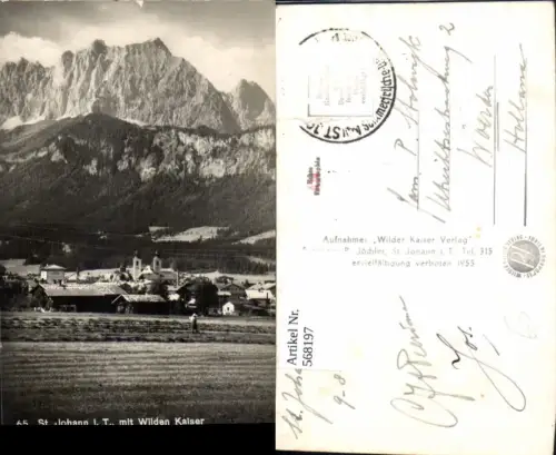 568197,Foto Ak St Johann i. Tirol m. Wilden Kaiser