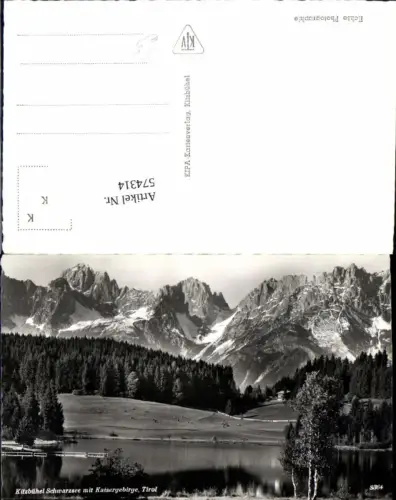 574314,Foto Ak Kitzbühel Schwarzsee m. Kaisergebirge