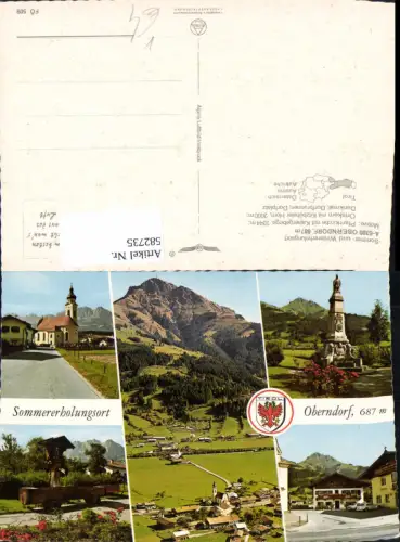 582735,Mehrbild Ak Oberndorf in Tirol Pfarrkirche Ortskern u. Denkmal pub Alpine Luftbild