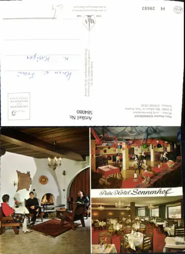 584080,Mehrbild Ak St Johann i. Tirol Parc-Hotel Sonnenhof Kamin Gaststube Restaurant