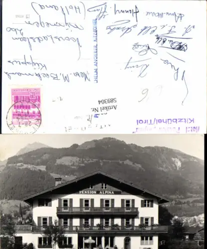 589304,seltene FotoAK Kitzbühel in Tirol Pension Alpina