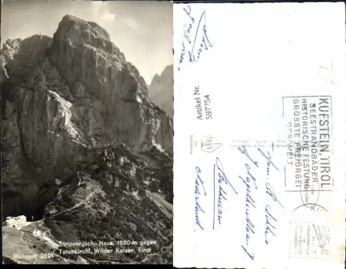 597754,Foto Ak Kirchdorf in Tirol Stripsenjoch-Haus geg. Totenkirchl