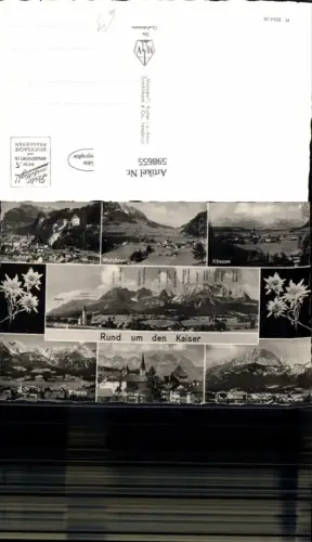 598655,Mehrbild Ak Rund um d. Wilden Kaiser Kössen St Johann i. Tirol Edelweiß
