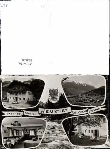 598658,Mehrbild Ak Kelchsau Gasthof Pension Neuwirt Gaststube m. Kachelofen pub Foto Trinkl