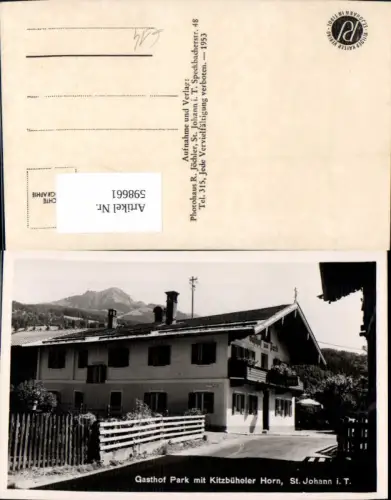 598661,Foto Ak St Johann i. Tirol Gasthof Park m. Kitzbüheler Horn