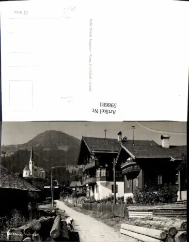 598681,Foto Ak Kirchberg Dorfstraße m. Kirche