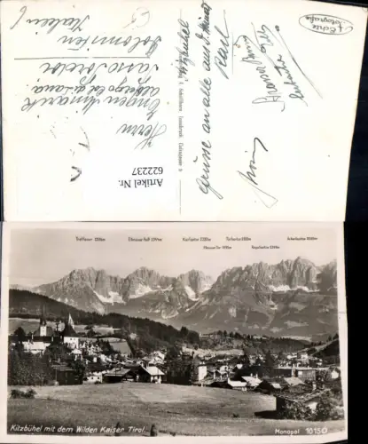 622237,Foto Ak Kitzbühel m. d. Wilden Kaiser Gipfelkarte