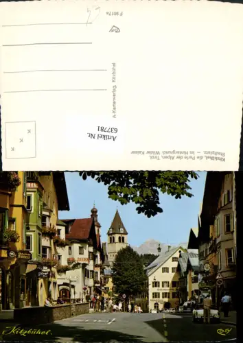 637781,Kitzbühel Ansicht Stadtplatz u. Wilder Kaiser