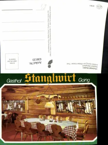 638133,Mehrbild Ak Going a. Wilden Kaiser Kuhstall-Stube Stanglwirt