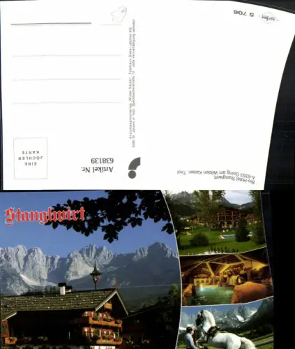 638139,Mehrbild Ak Going a. Wilden Kaiser Bio-Hotel Stanglwirt Pferd