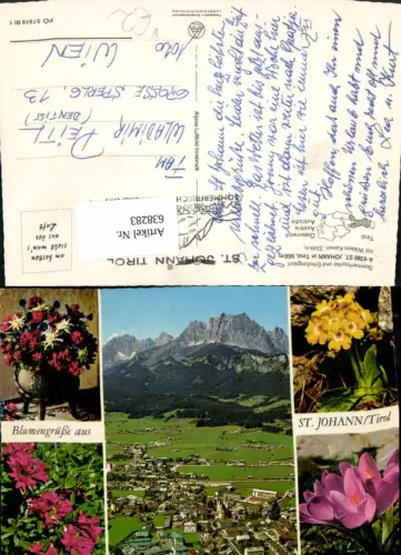 638283,Mehrbild Ak St Johann i. Tirol m. Wildem Kaiser Blumen pub Alpine Luftbild FÖ 57619 Bl 1