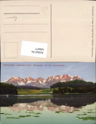 639477,Künstlerkarte Josef Herold Kitzbühel Schwarzsee m. d. Kaisergebirge