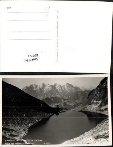 660271,Foto Ak Fieberbrunn Wildalpsee mit Schutzhütte Blick auf Loferer Steinberge