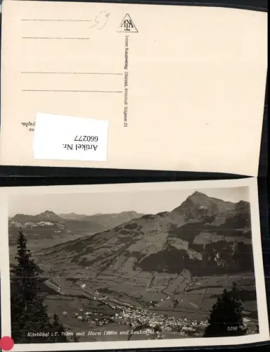 660277,Foto Ak Kitzbühel mit Horn u. Leukental