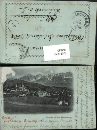 664515,Litho Kitzbühel Brixenthal Kaisergebirge Mondschein Mond