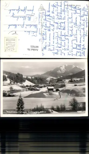 667655,Foto Ak Fieberbrunn i. Tirol geg. Spielberg-Horn Winteransicht