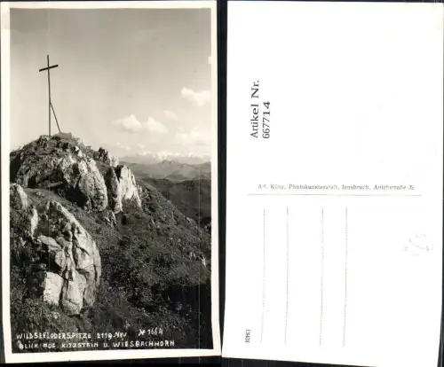667714,Foto Ak Fieberbrunn Wildseeloderspitze Kitzstein u. Wiesbachhorn pub Ad. Künz 1664