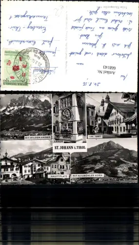 668143,Mehrbild Ak St Johann in Tirol Ortansicht Hauptplatz Kitzbühler Horn