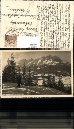 668586,Sankt Johann in Tirol Wilder Kaiser v. d. Angerer Alm Tourengeher pub Liedemann 1857
