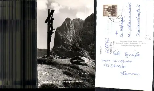 668842,Foto Ak Kirchdorf in Tirol Predigtstuhl m. Stripsenjochkreuz Gipfelkreuz