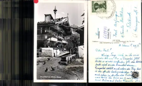 668845,Foto Ak Bauernhof a. Wilden Kaiser Hühner Sankt Johann in Tirol