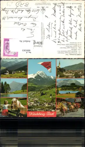 669193,Mehrbild Ak Kirchberg in Tirol Kobingerhütte Badesee Haflinger Drachenfliegen