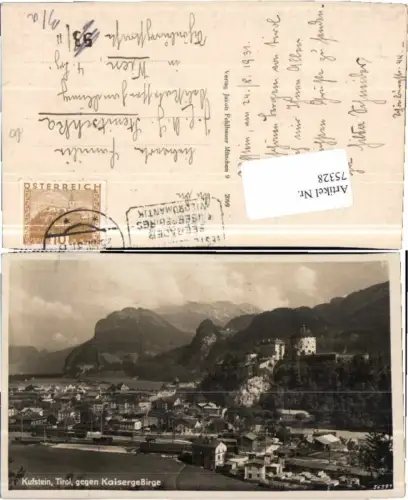 75328,Kufstein gegen Kaisergebirge 1931 pub Feldbauer 56391