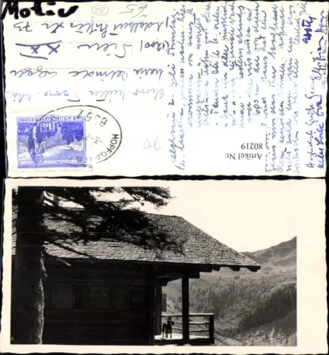 80219,Foto Ak Hütte m. Hund b. Hopfgarten i. Brixental