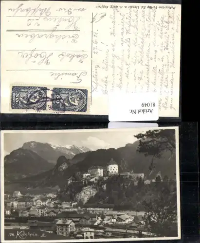 81049,Kufstein Totale mit Burg 1921