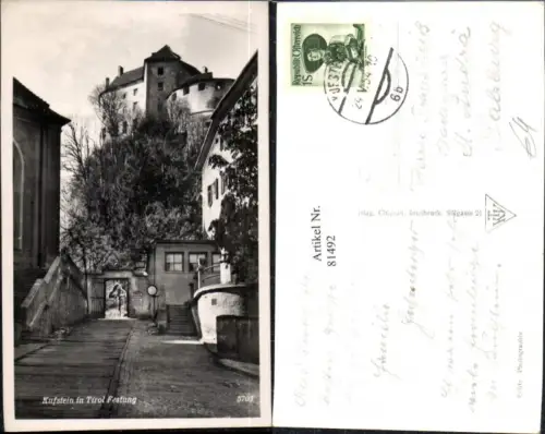 81492,Kufstein Strassenansicht Festung 1954