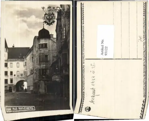 93122,Partie aus Rattenberg Strassenansicht 1930