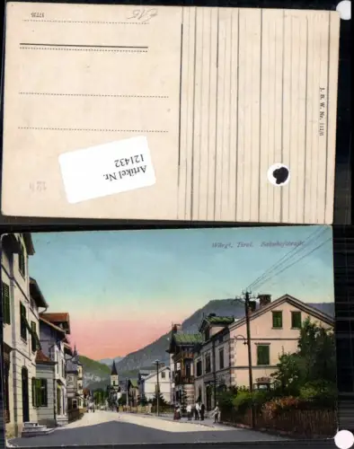 121432,Wörgl Strassenpartie Bahnhofstrasse seltene Partie 1910