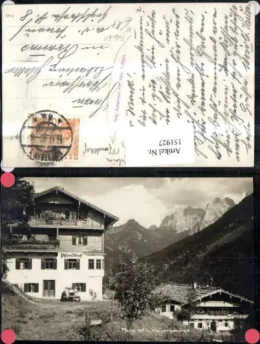 151927,Foto Ak Pfandlhof Kaisertal Kufstein Ansicht m. Kaisergebirge u. Personen