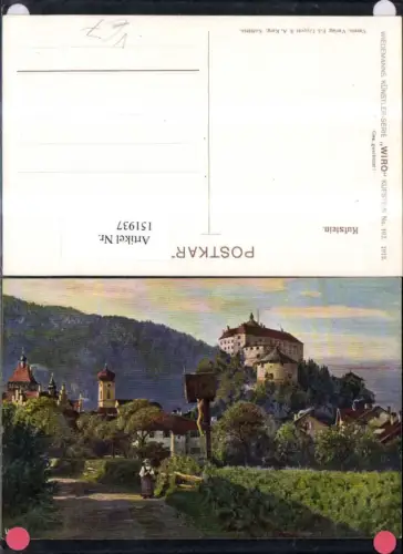 151937,Kufstein Ansicht m. Frau unter Festung Marterl pub Ed. Lippott u. A. Karg