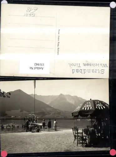 151942,Foto Ak Walschsee Strandbad m. Badegäste Sonnenschirm