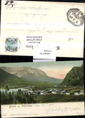 173593,Walchsee Litho AK Gruß aus Walchsee Totale
