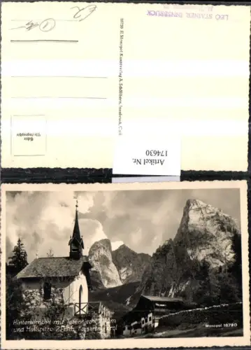 174630,Hinterbärnbad m. Totenkirchl u. Haltspitze Kaisertal Kufstein