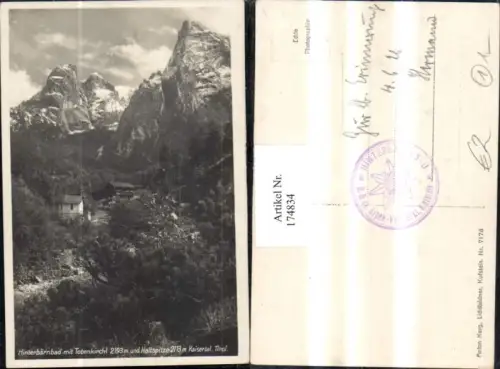 174834,Hinterbärenbad Totale m. Totenkirchl u. Haltspitze Kaisertal Kufstein