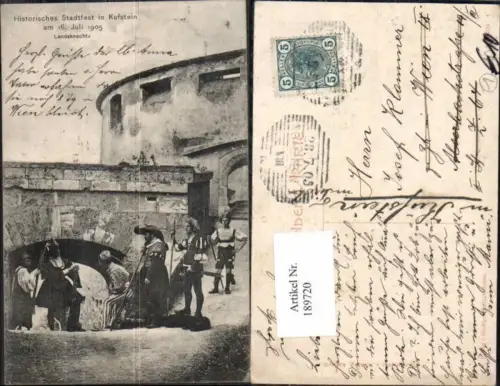 189720,Historisches Stadtfest Kufstein in Tirol 1905 Landsknecht