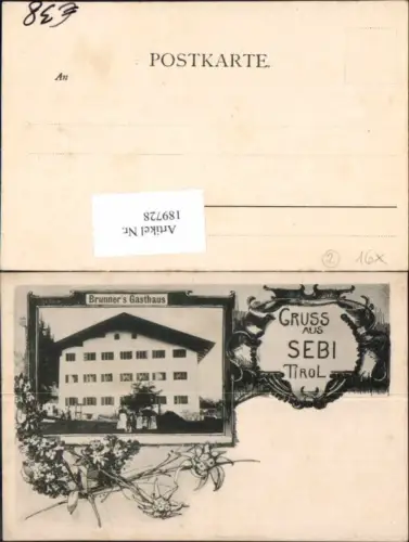 189728,Gruss aus Sebi Brunner`s Gasthaus Niederndorf b. Kufstein