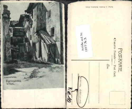 189733,Künstler AK E. Heermann Rattenberg in Tirol Radierung